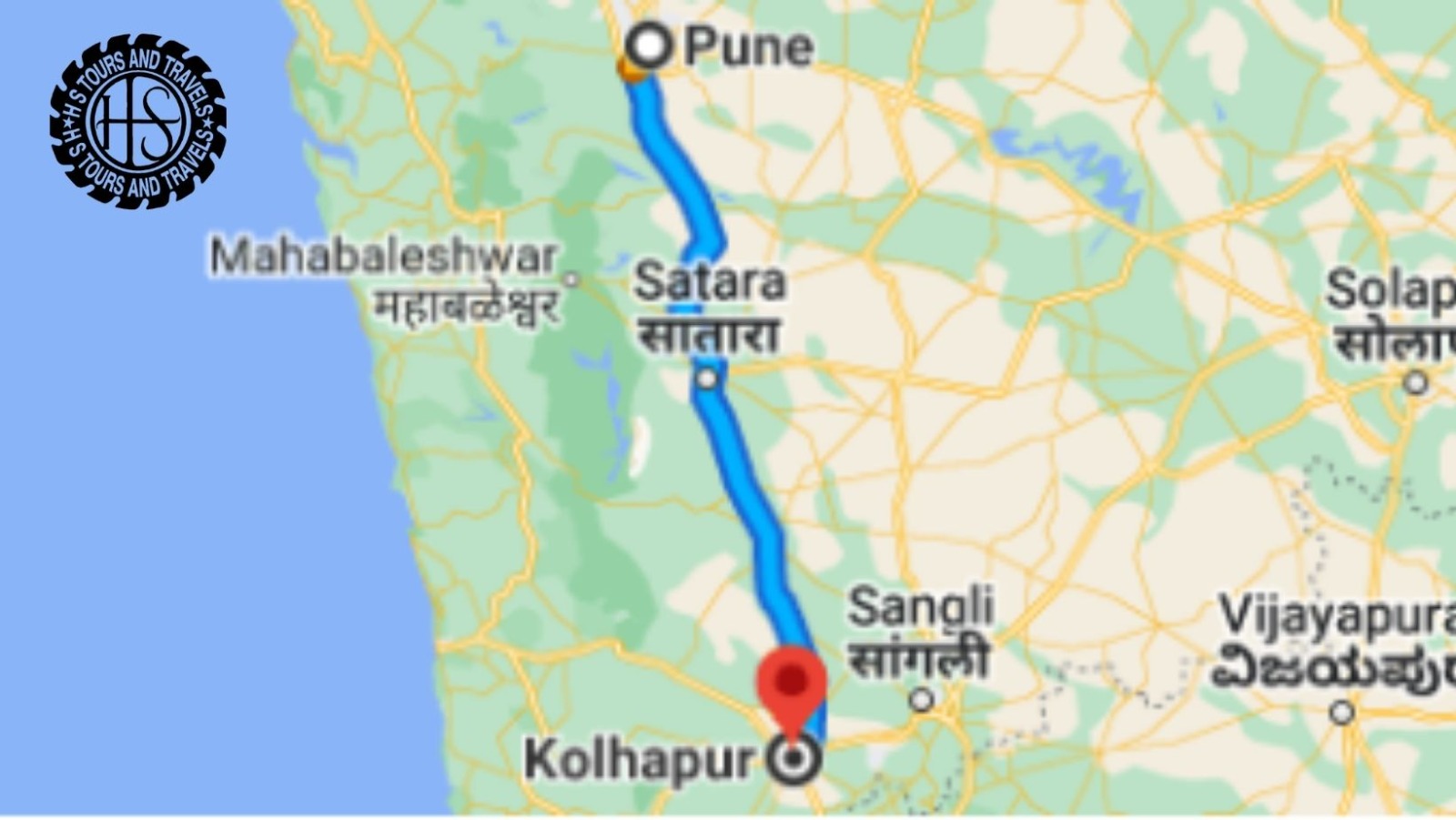 pune to kolhapur map